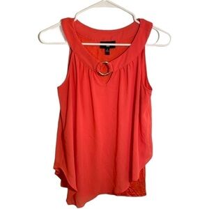 IZ Byer Sleeveless Asymmetrical Blouse Coral